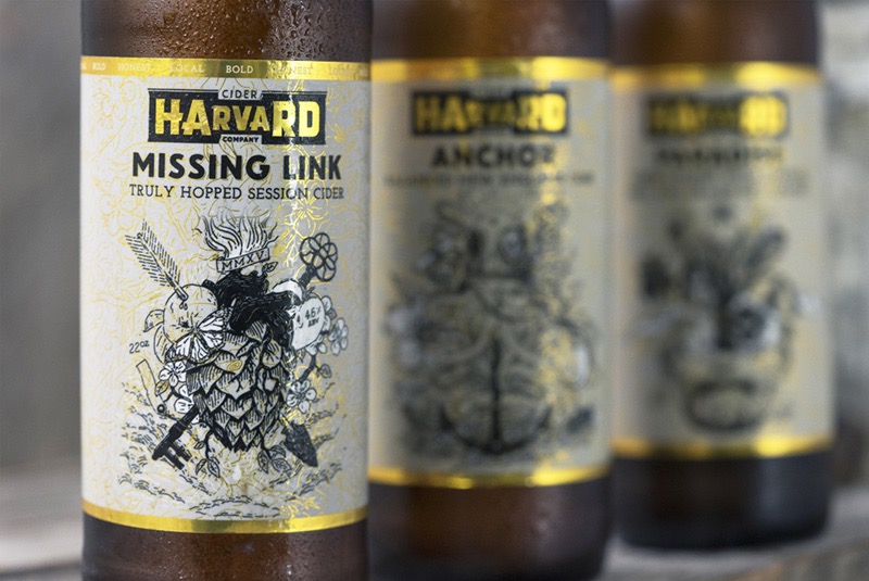 Bottle Label Artwork for Harvard Cider