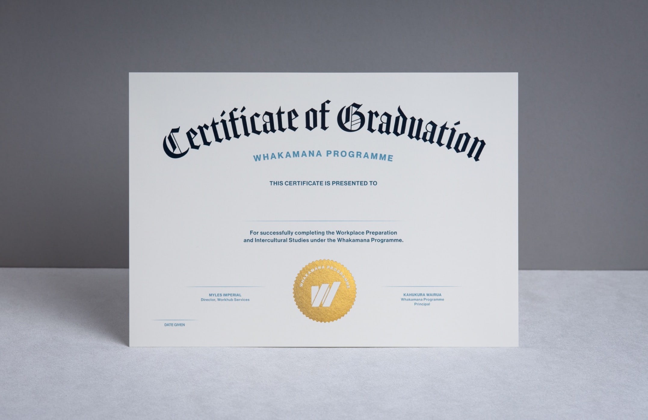 Custom printed certificates Wellington – premium award and graduation certificate printing NZ