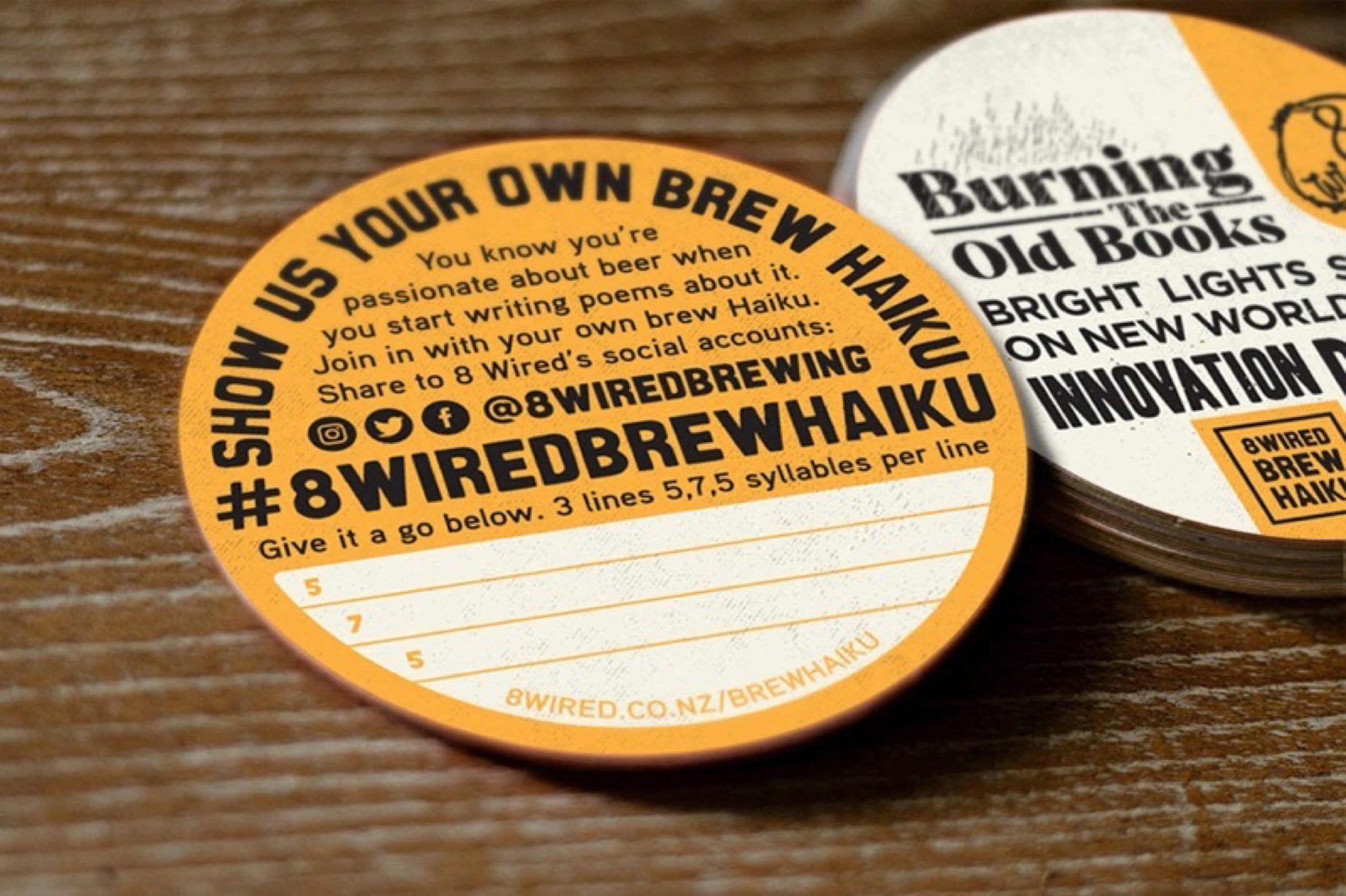 8 Wired Brew Haiku Coasters