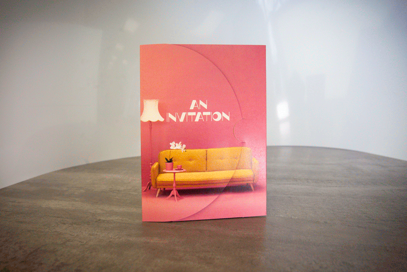 Custom diecut folded conference invites printed for Arise Church's Passionate Women's event in Wellington, NZ