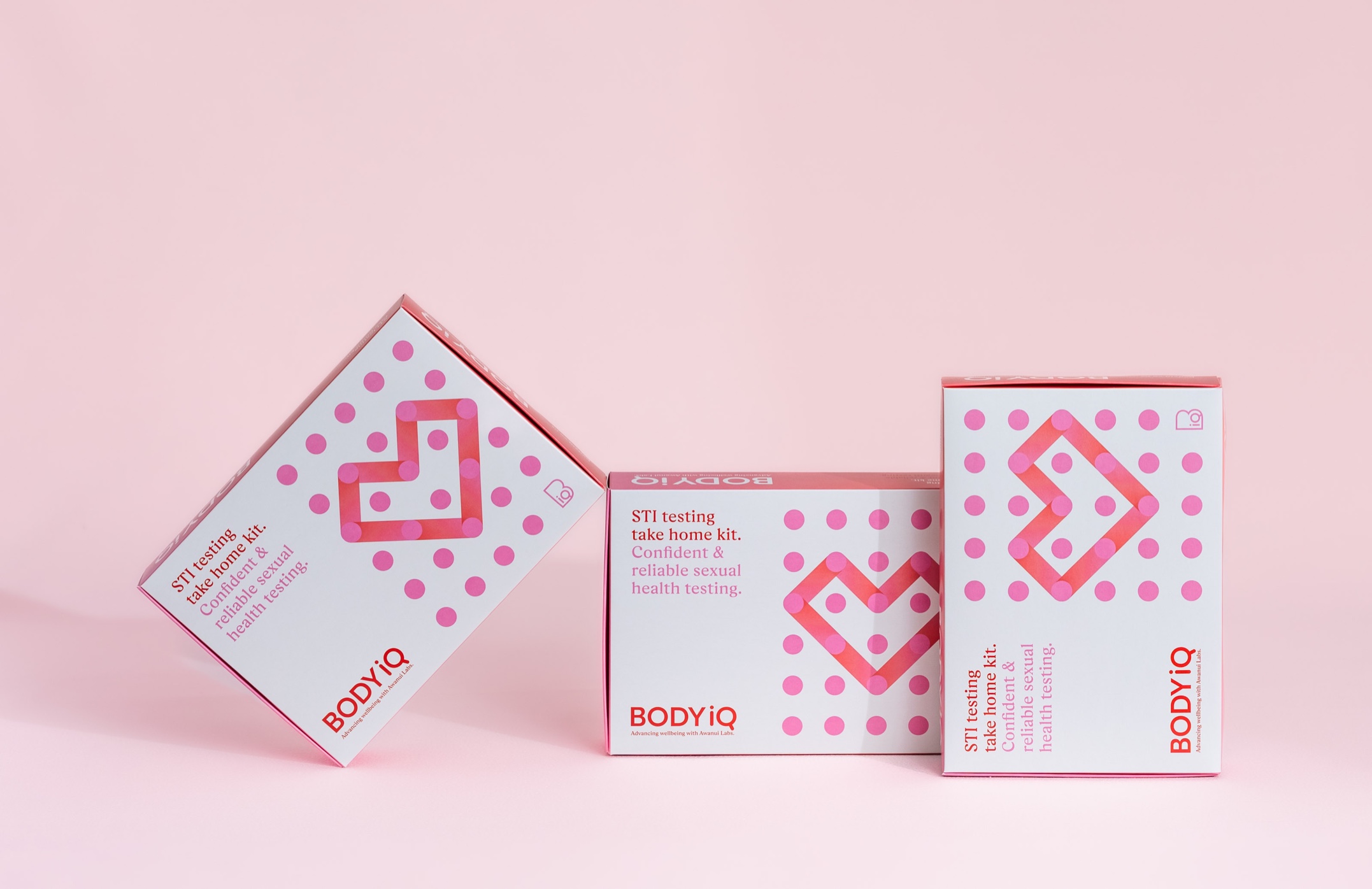 BODYiQ STI testing kit packaging with custom printed carton and A6 instruction booklet by Colourcraft Wellington