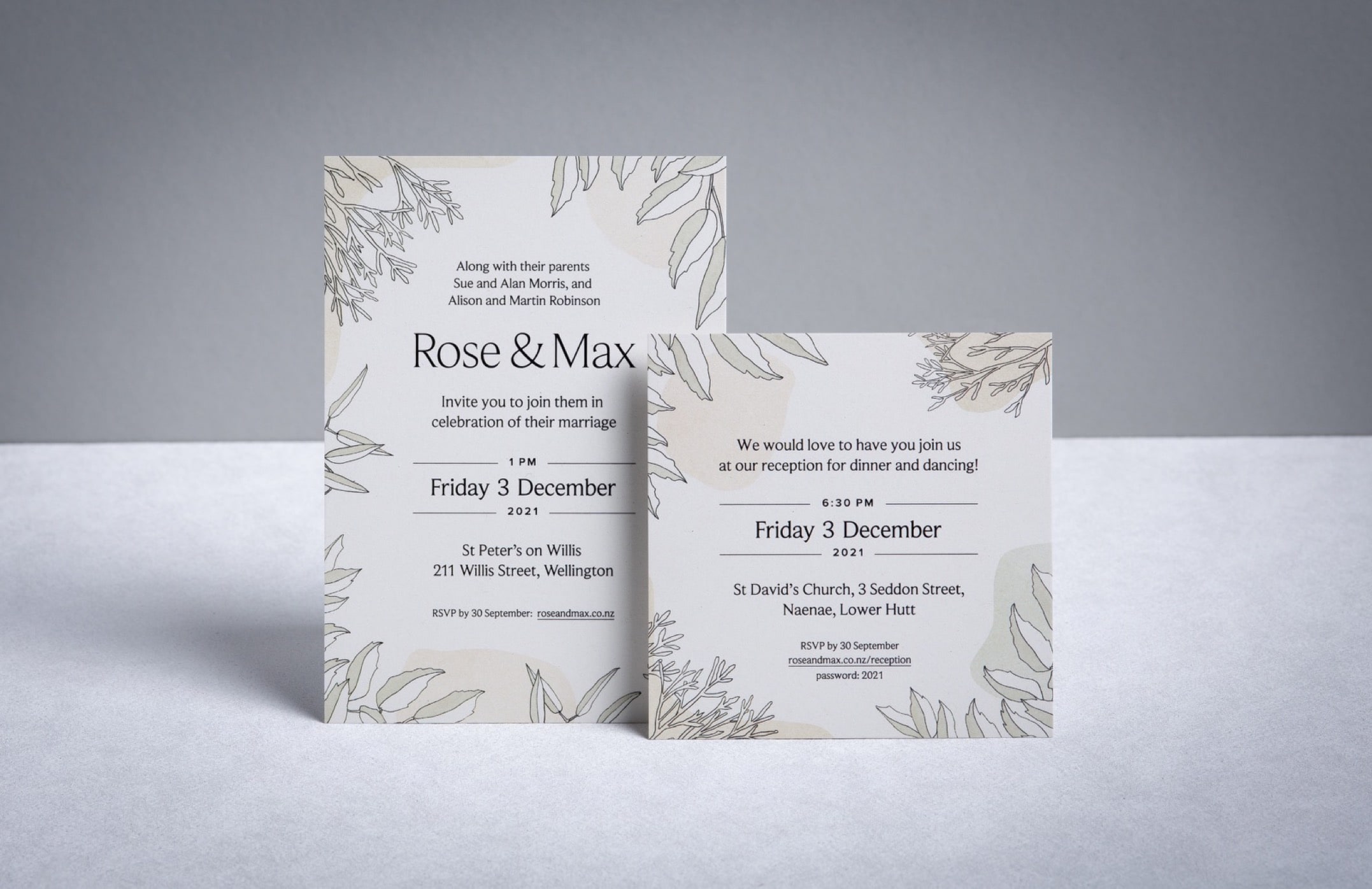 Crafted with Care: Printing Rose & Max's Wedding Invitation Set