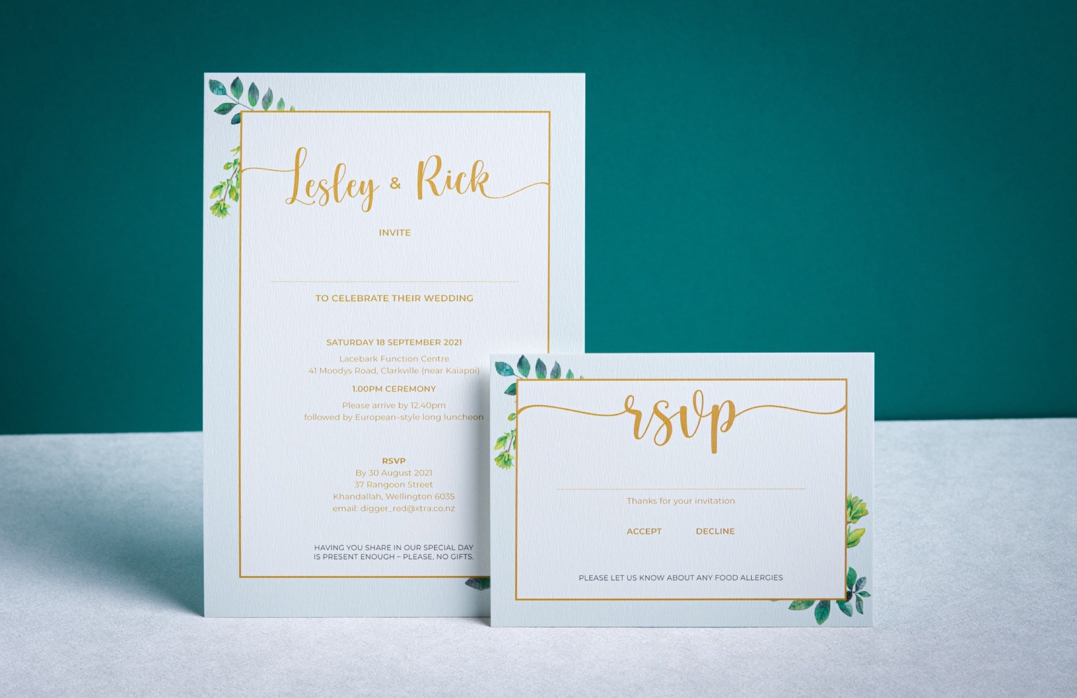 Celebrating Love in Style: Lesley and Rick's Wedding Stationery