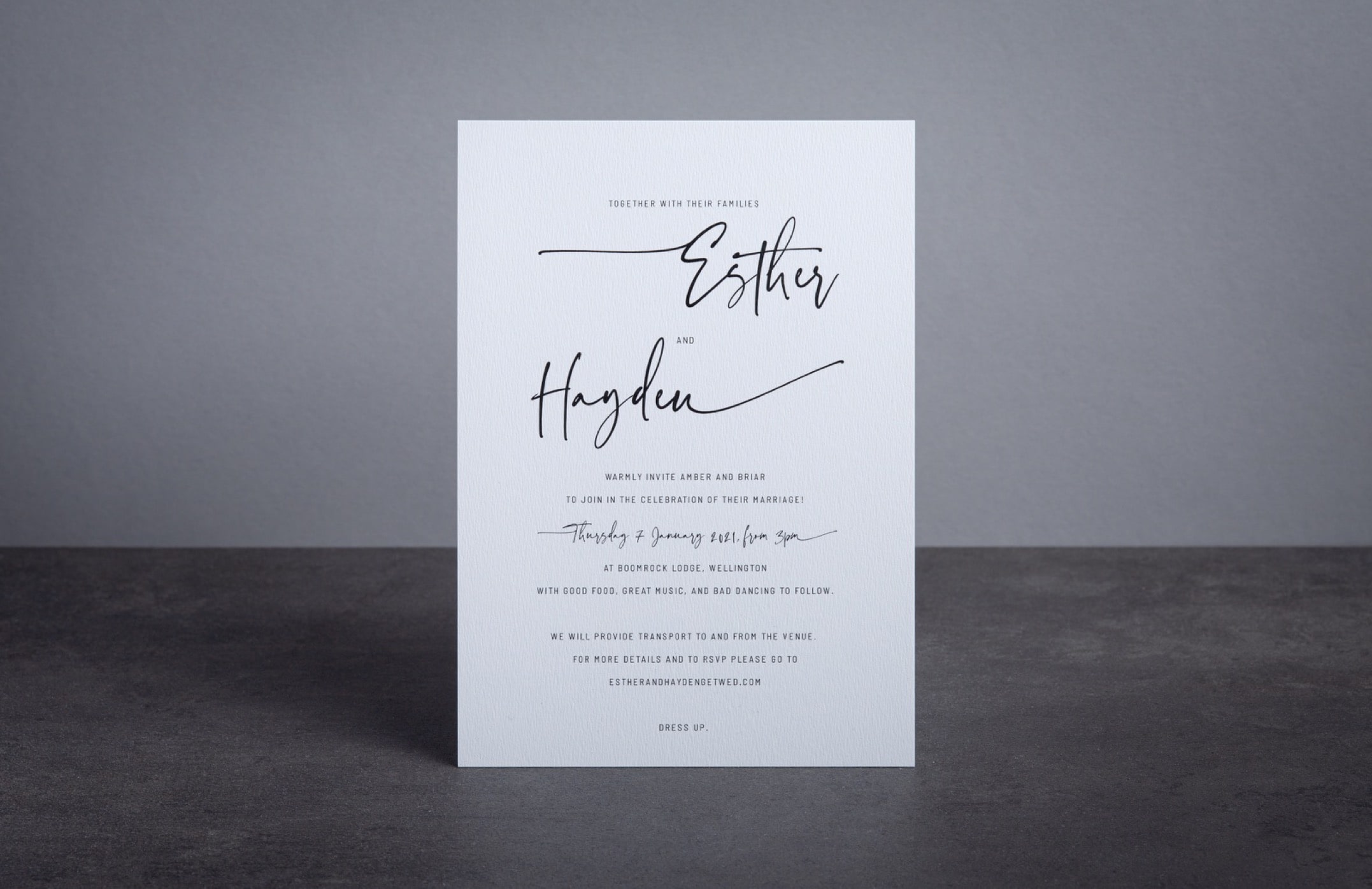 Printing Premium Wedding Invites for Esther & Hayden: A Touch of Elegance.