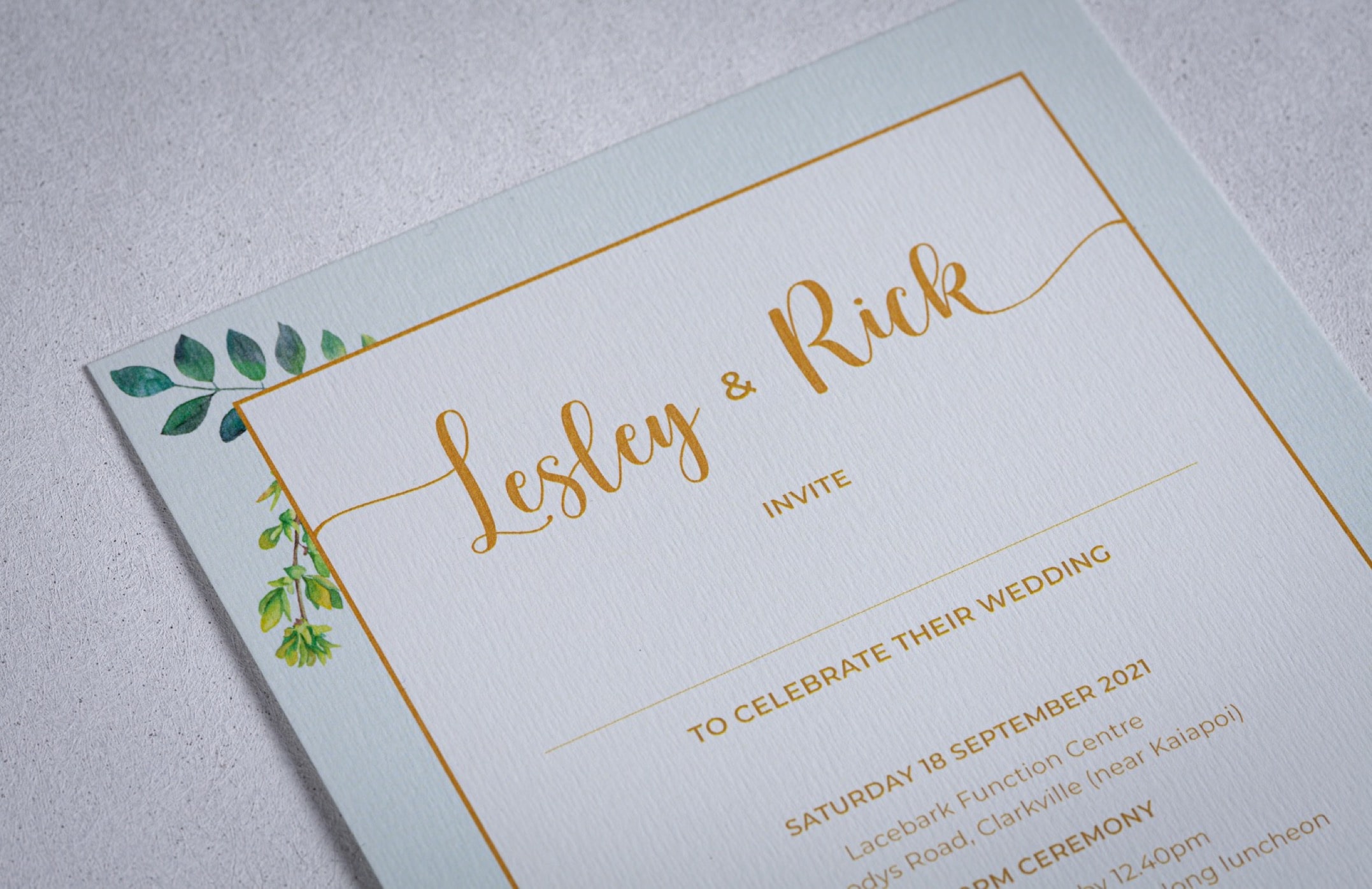 Celebrating Love in Style: Lesley and Rick's Wedding Stationery