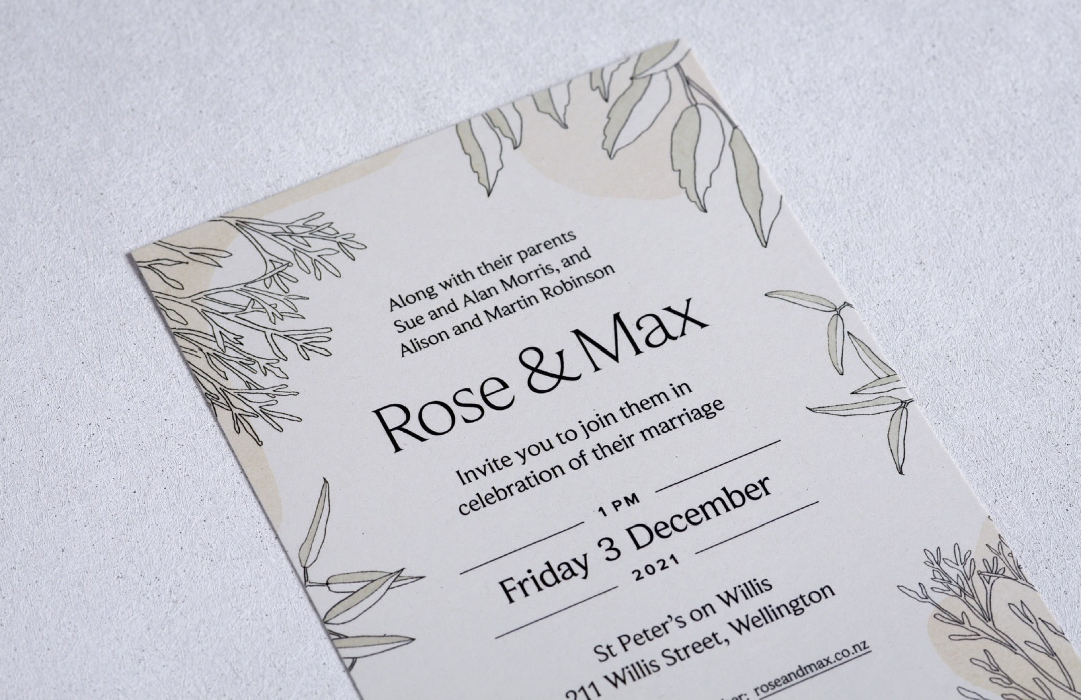 Crafted with Care: Printing Rose & Max's Wedding Invitation Set