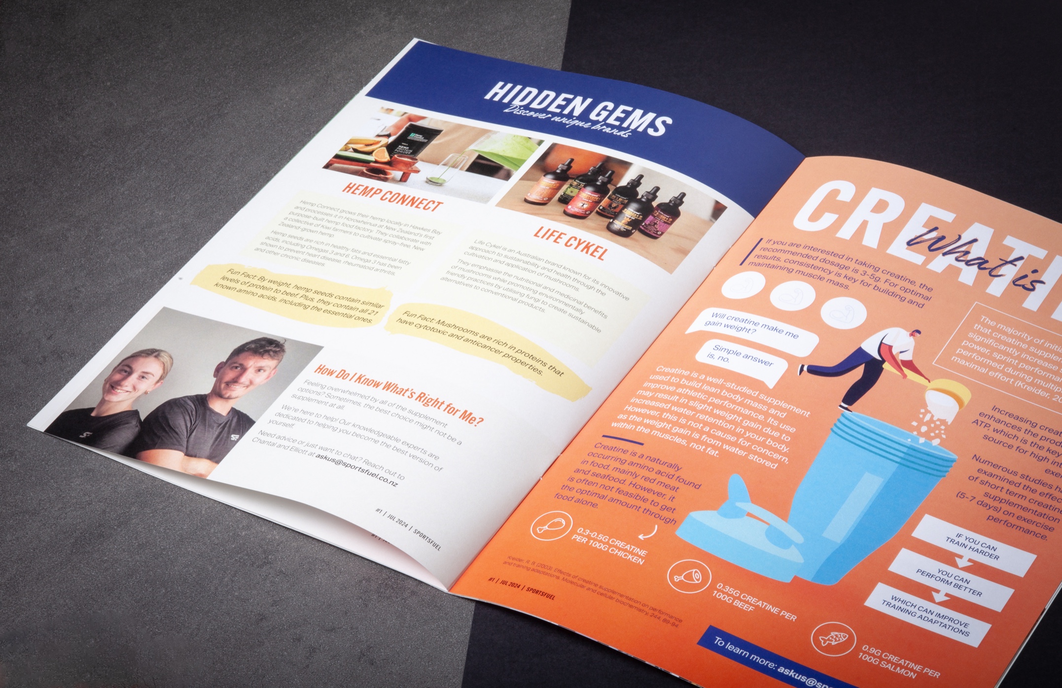 Photographs of the Sportsfuel Quarterly Digest. A 20-page self-cover booklet printed in full colour.