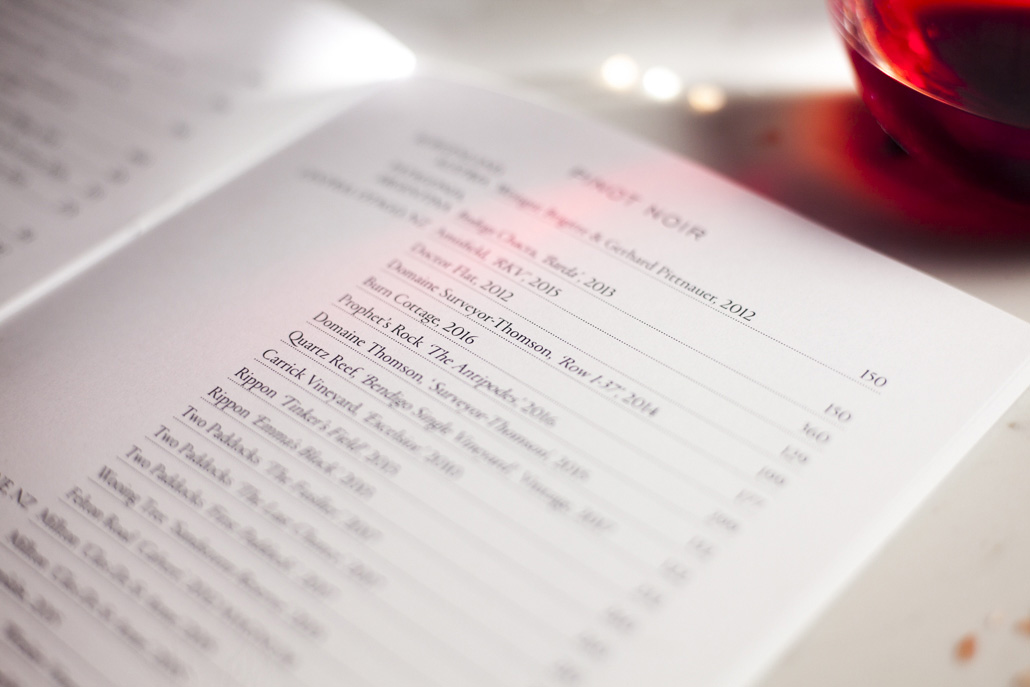 Printing the wine & bar menus for Hippopotamus