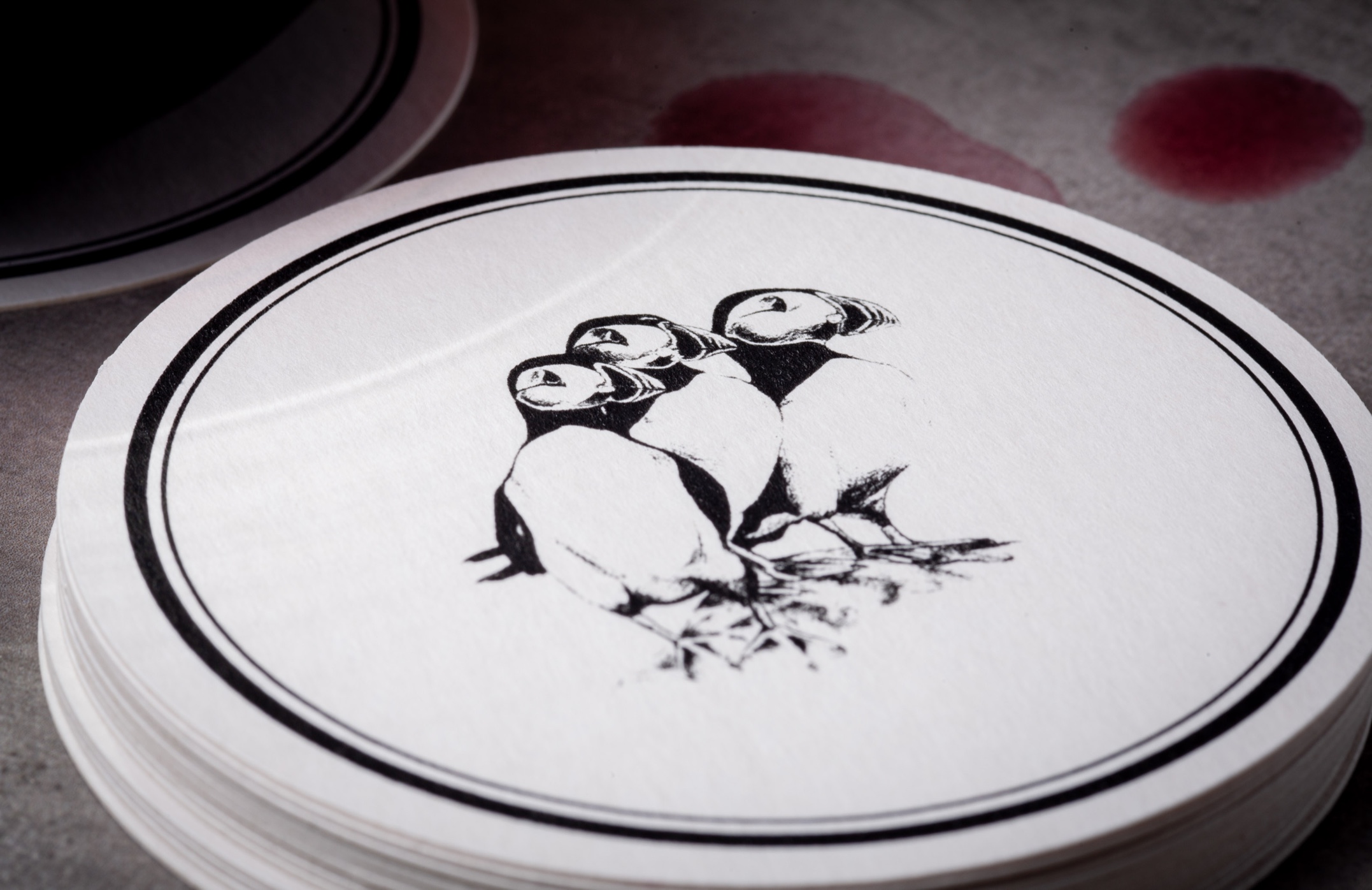Bold Branding Meets Functionality: Custom Coasters for Puffin Wine Bar Bold Branding Meets Functionality: Custom Coasters for Puffin Wine Bar