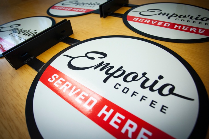 Printing Signage Decals for Emporio Coffee