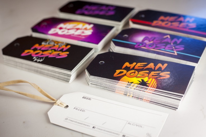 Printing growler tags for Mean Doses Brewing