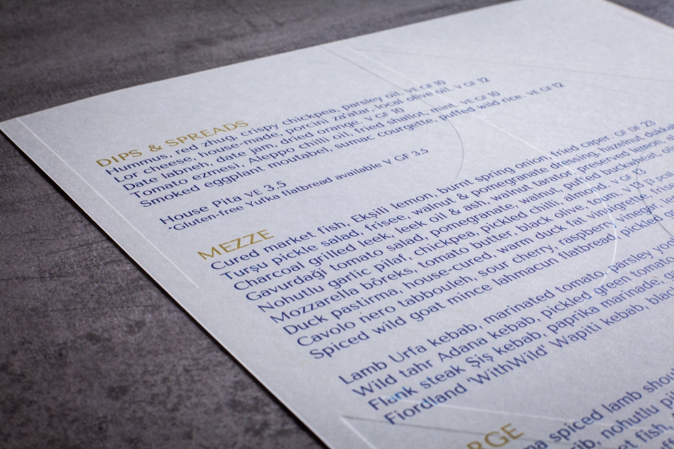 Printing Debossed Menu Stock for Kisa Restaurant Printing Debossed Menu Stock for Kisa Restaurant