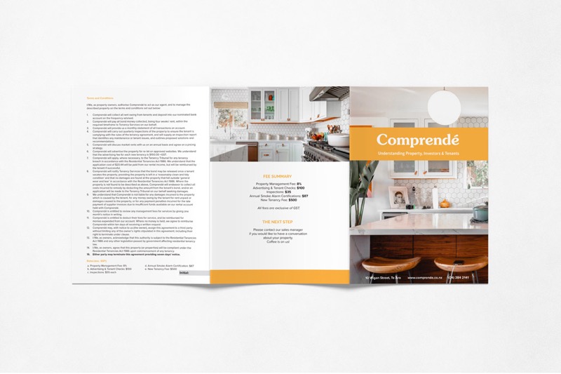 Comprende's marketing collateral
