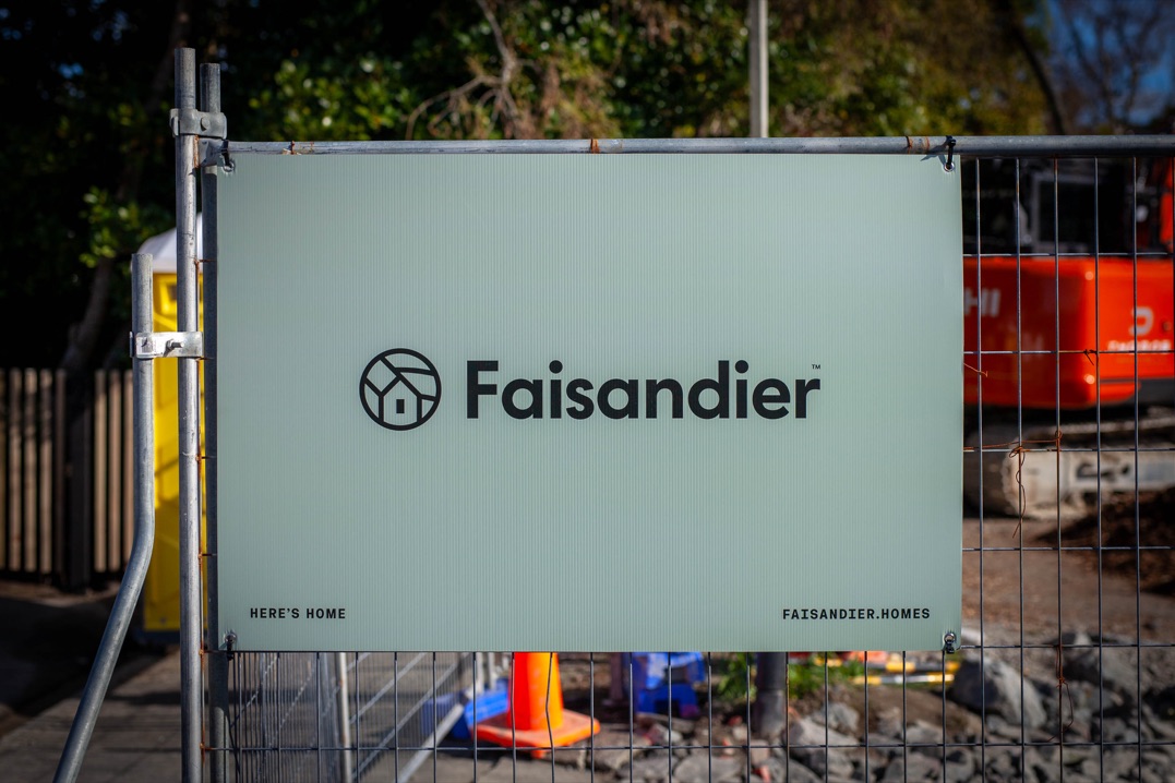 Large-format corflute & ACM developer signage for Faisandier Group, Printed in Wellington by Colourcraft