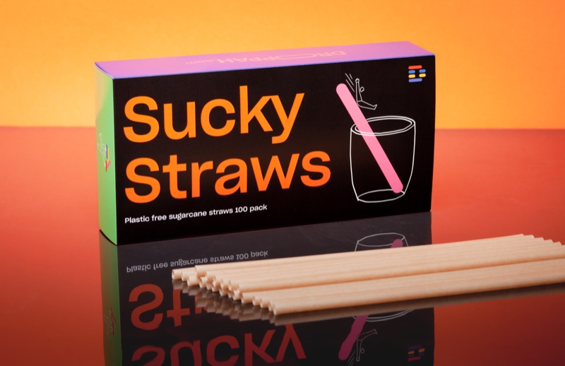 Innovative Promotional Packaging: Droppah's Sucky Straws Carton