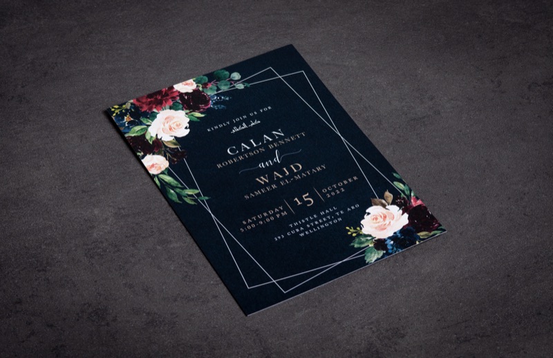Calan and Wajd Wedding Invite: Timeless Elegance in Print