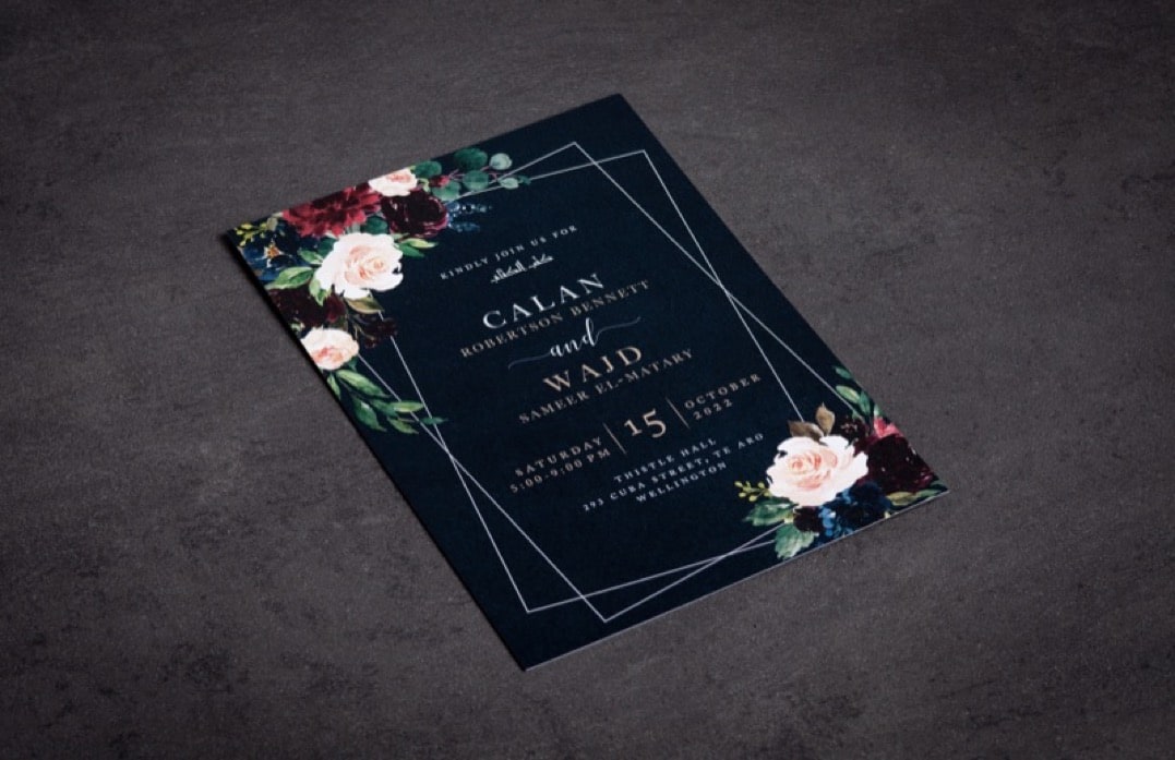 Calan and Wajd Wedding Invite: Timeless Elegance in Print