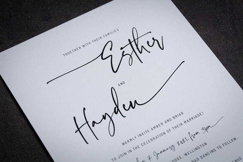 Printing Premium Wedding Invites for Esther & Hayden: A Touch of Elegance.