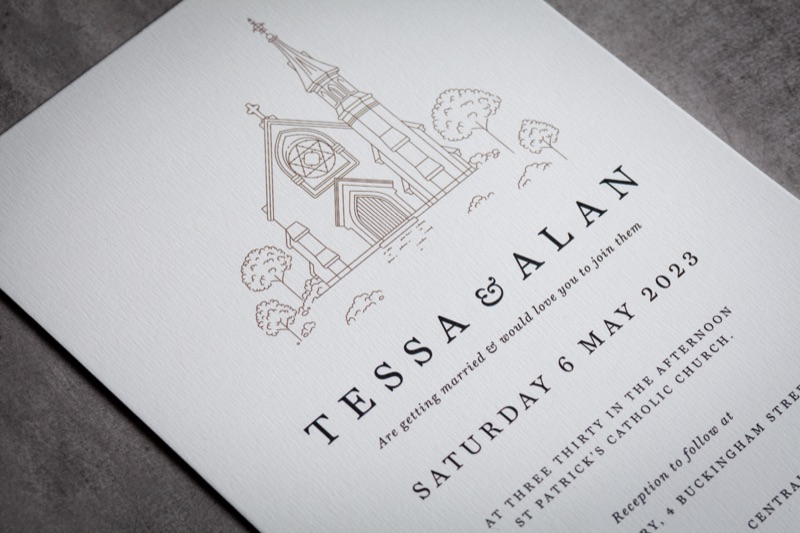 Setting the Perfect Tone: Printing Tessa & Alan's Elegant Wedding Invitation