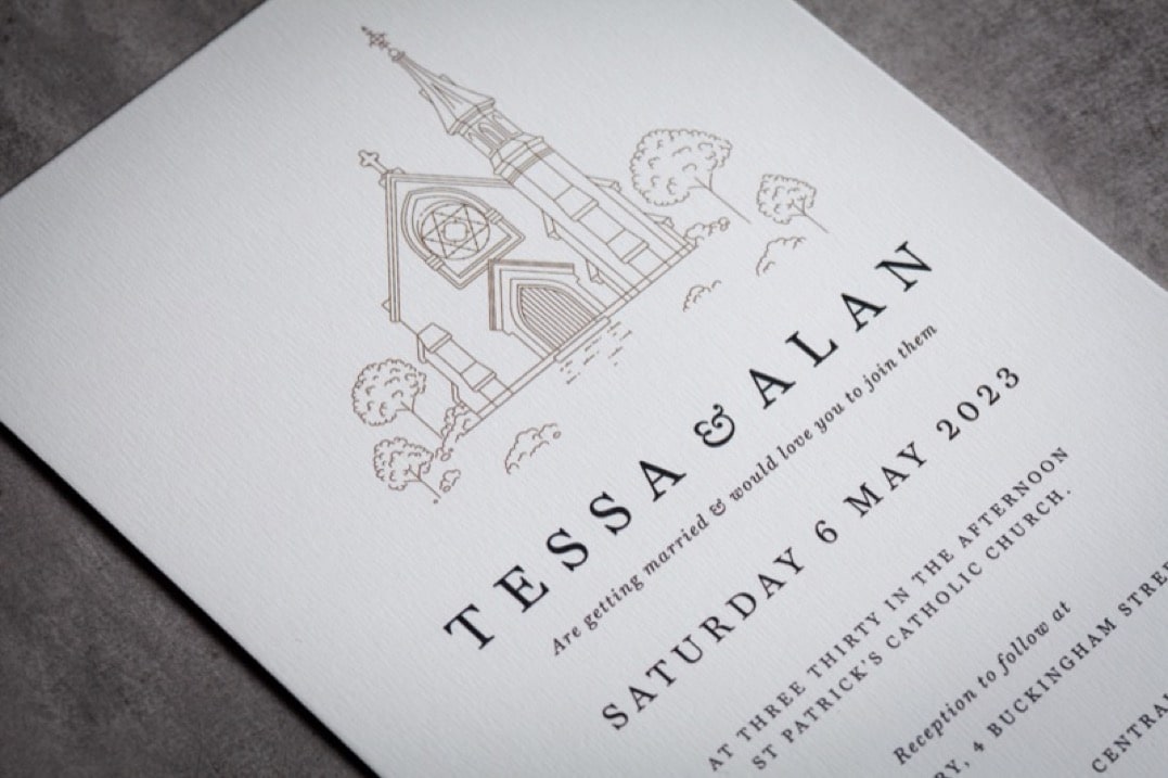 Setting the Perfect Tone: Printing Tessa & Alan's Elegant Wedding Invitation