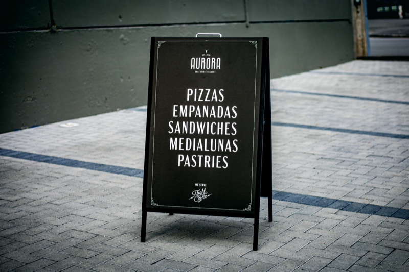 Printing Sandwich Board Panels for Aurora Argentinian Bakery